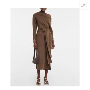 Ralph Lauren Cashmere One Shoulder Midi Dress